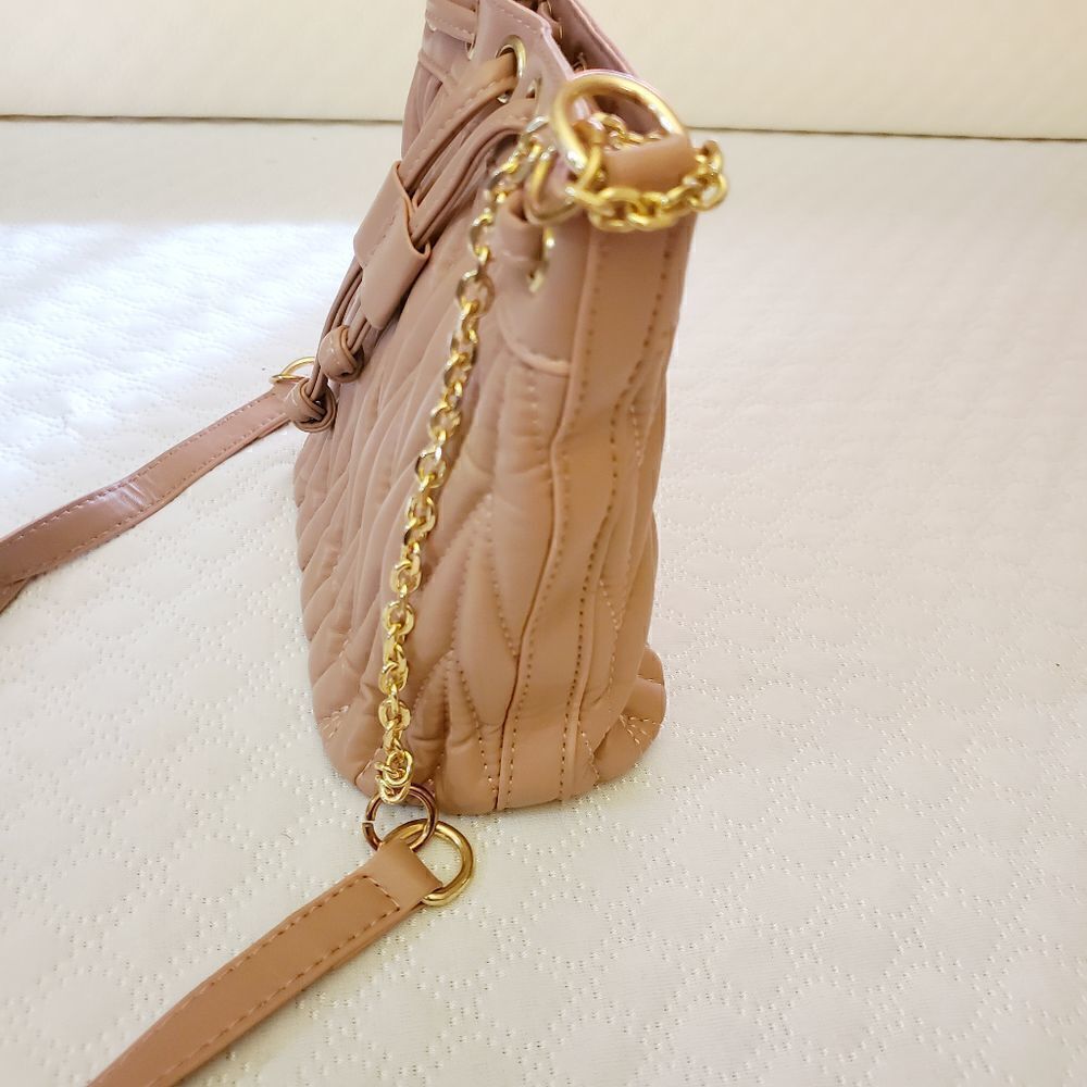 Rose Pink Small Draw String Shoulder Bag - Picture 4 of 13